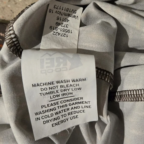 REI Co-op Green Print Casual Dress | V-Neck, Drawstring Waist | Size M - Picture 5 of 9